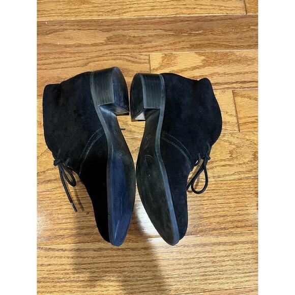 SALE!! Circa Joan David Luxe Suede Tie Booties 8.5 Sleek Academia Leather Witchy - Picture 7 of 7